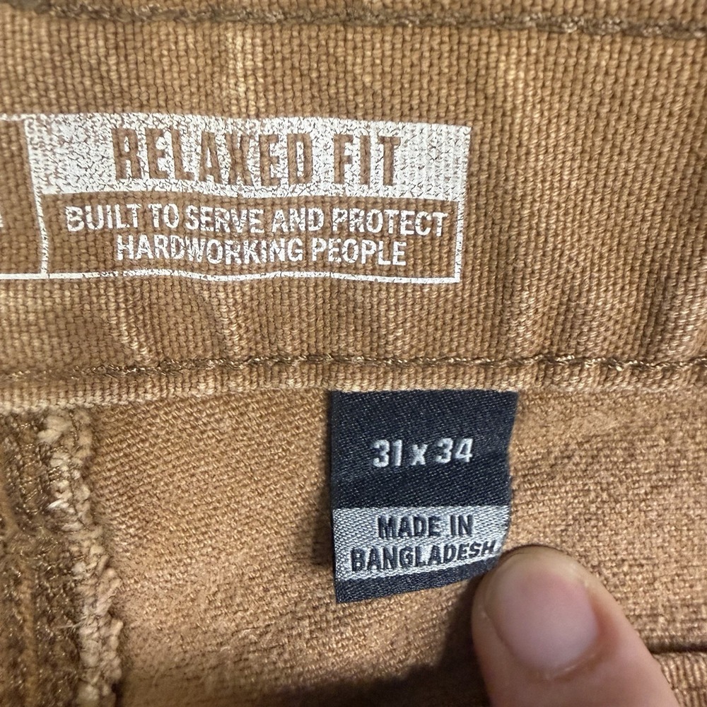 Carhartt Dungaree Pants Men 31x34 Brown Double Knee Canvas Utility Carpenter - Picture 15 of 16
